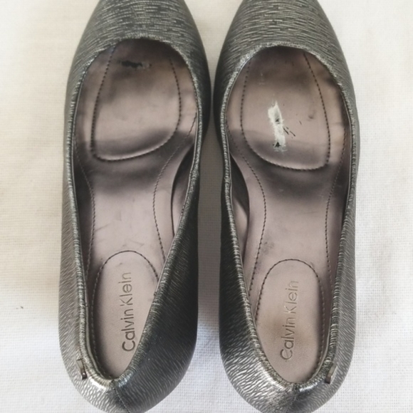 Calvin Klein Silver Black Leather Wedge Saxton - Picture 6 of 8